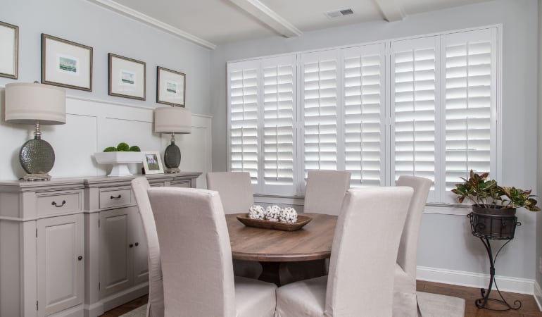  Plantation shutters in a St. George dining room.